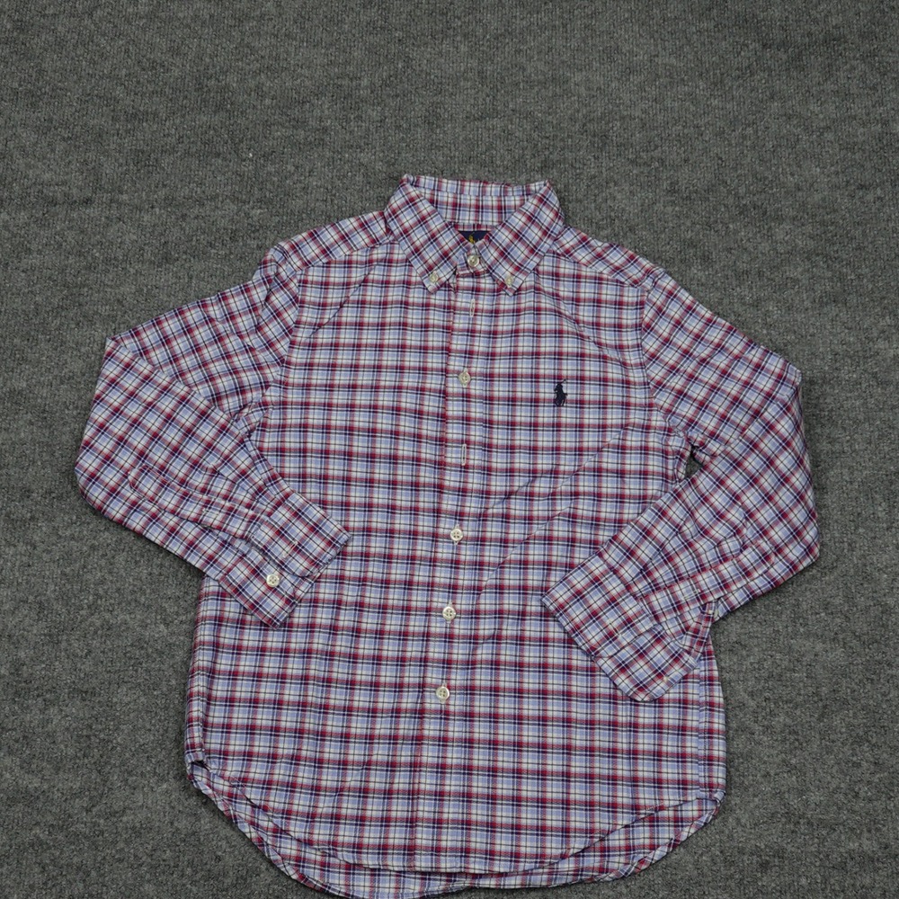 Ralph Lauren Shirt Boys Size Small 8 Multicolor Plaid Oxford Button Down Pony